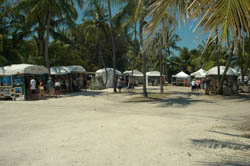 The scene at a recent art show, a new cultural addition to the many offerings at Robbie's Marina in Islamorada. Photo by Annie Reckwerdt.